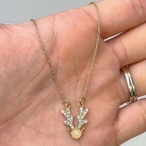 NEW Prep Obsessed Reindeer Opal Pendant Necklace